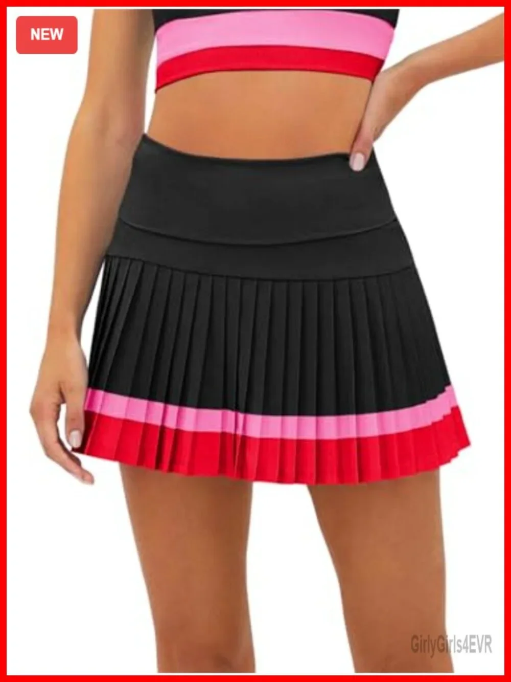 Women's High Waisted Pleated Tennis Skort with Built-in Shorts Athletic Golf